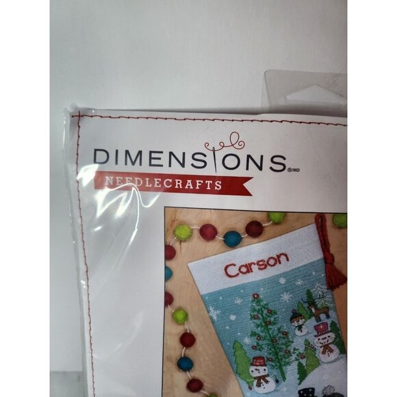 Dimensions Needlecrafts Snowman Family Stocking  Counted Cross Stitch Kit NEW - Picture 2 of 5
